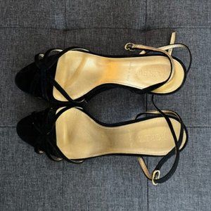 J.Crew "Mackenzie" Kitten-Heel Sandals | Size 8.5M | Black Suede | NIB